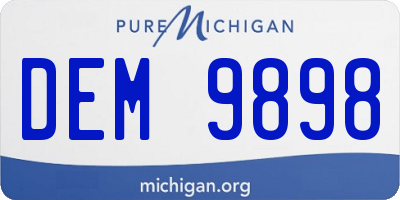 MI license plate DEM9898