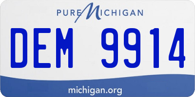 MI license plate DEM9914