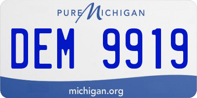 MI license plate DEM9919