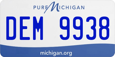 MI license plate DEM9938