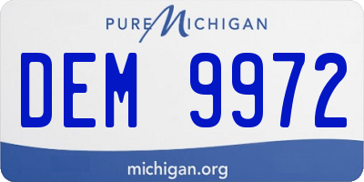 MI license plate DEM9972