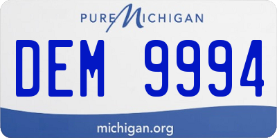 MI license plate DEM9994