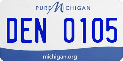 MI license plate DEN0105