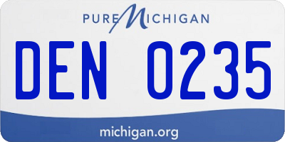 MI license plate DEN0235