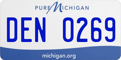 MI license plate DEN0269