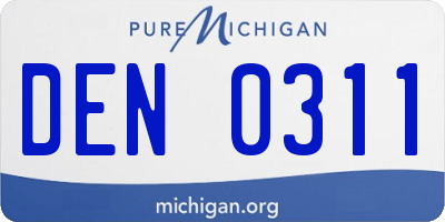 MI license plate DEN0311