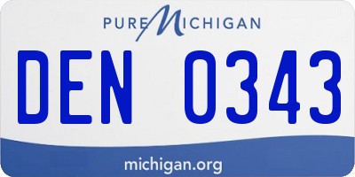 MI license plate DEN0343