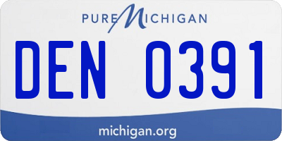 MI license plate DEN0391