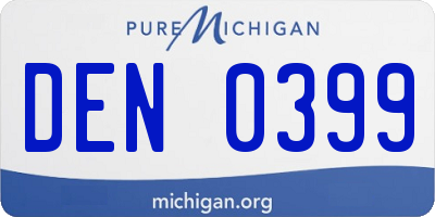 MI license plate DEN0399