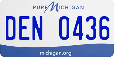 MI license plate DEN0436