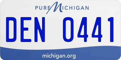 MI license plate DEN0441