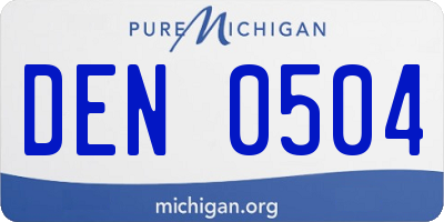 MI license plate DEN0504