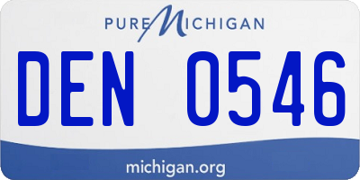 MI license plate DEN0546