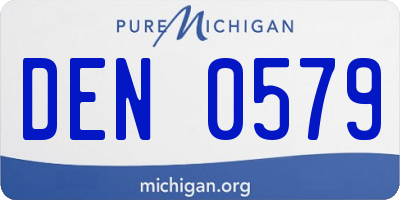 MI license plate DEN0579
