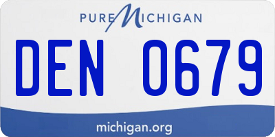 MI license plate DEN0679