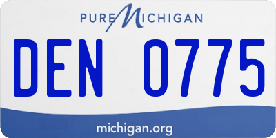 MI license plate DEN0775