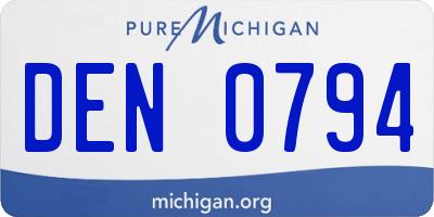 MI license plate DEN0794