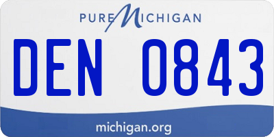 MI license plate DEN0843