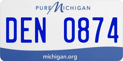 MI license plate DEN0874