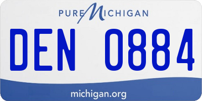 MI license plate DEN0884