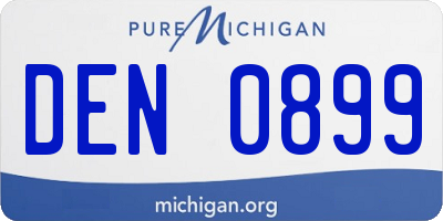MI license plate DEN0899