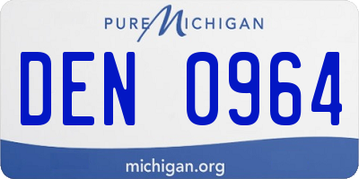MI license plate DEN0964
