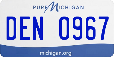 MI license plate DEN0967