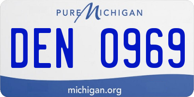 MI license plate DEN0969