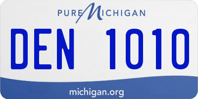 MI license plate DEN1010