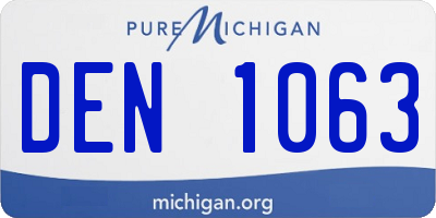 MI license plate DEN1063