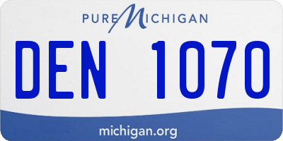 MI license plate DEN1070