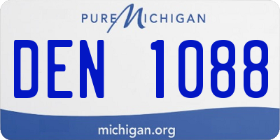 MI license plate DEN1088