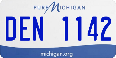 MI license plate DEN1142