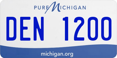 MI license plate DEN1200