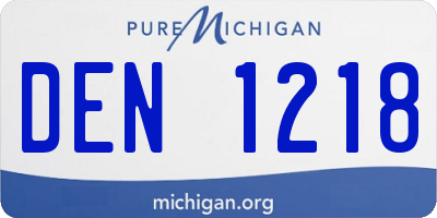 MI license plate DEN1218