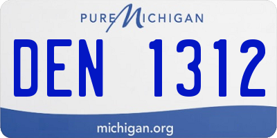 MI license plate DEN1312