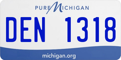 MI license plate DEN1318