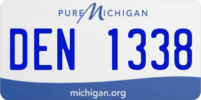 MI license plate DEN1338