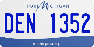 MI license plate DEN1352