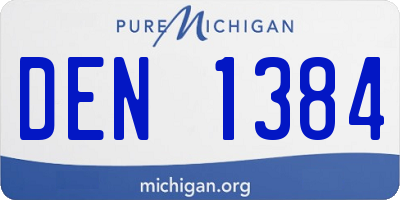 MI license plate DEN1384