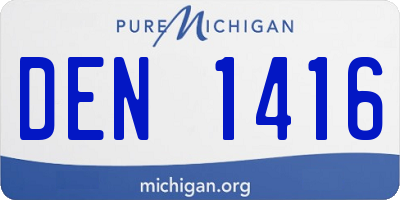 MI license plate DEN1416