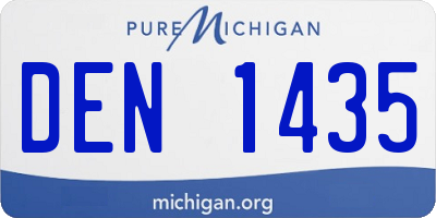 MI license plate DEN1435