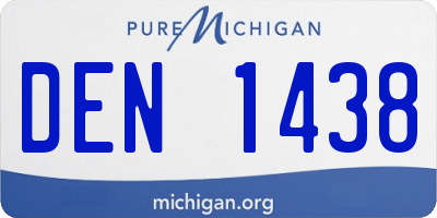 MI license plate DEN1438