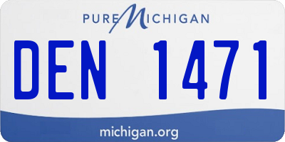 MI license plate DEN1471