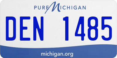 MI license plate DEN1485