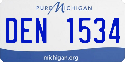 MI license plate DEN1534