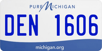 MI license plate DEN1606