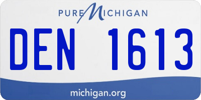 MI license plate DEN1613