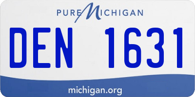 MI license plate DEN1631