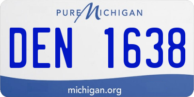 MI license plate DEN1638